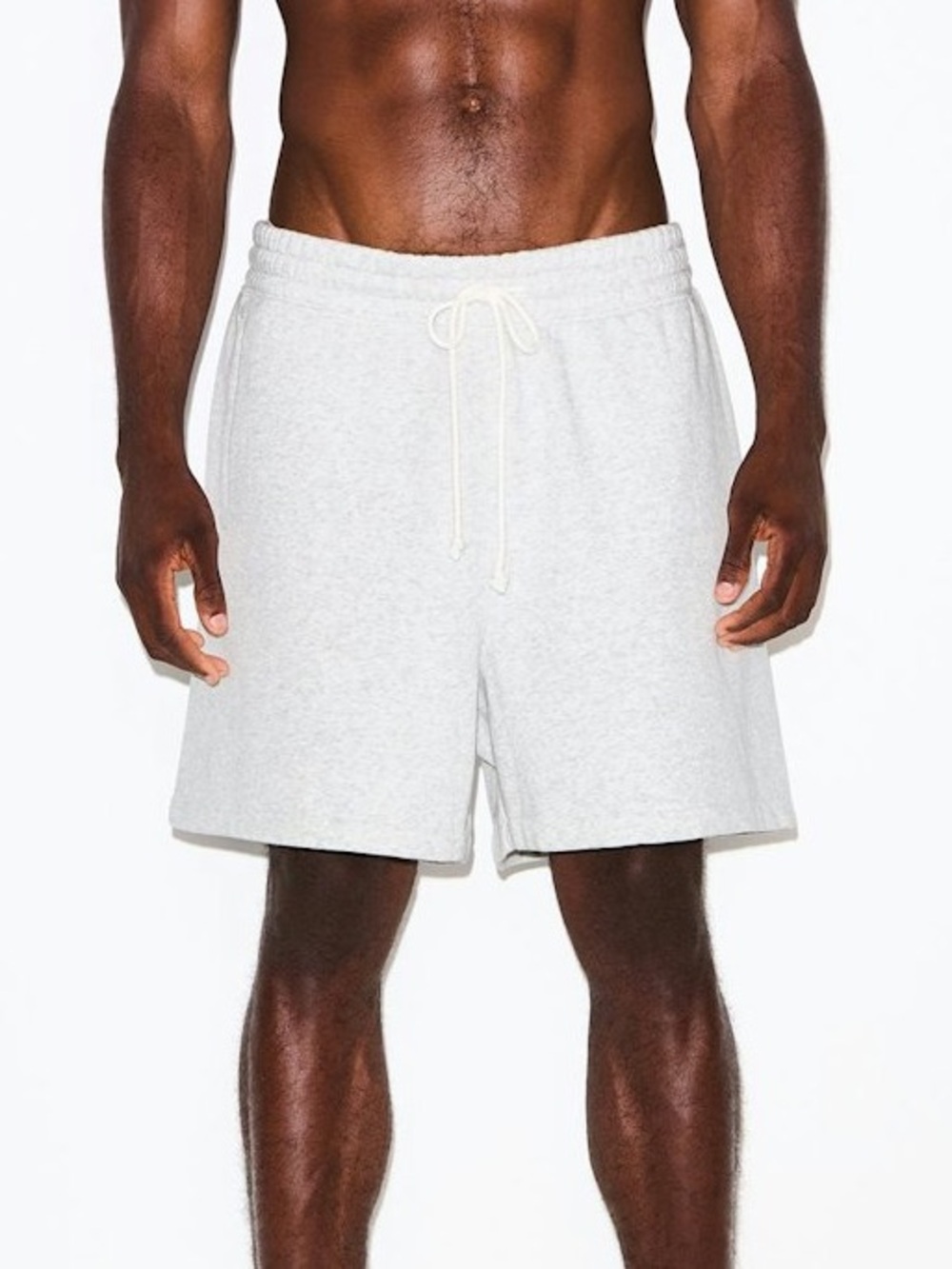 Skims fleece lounge relaxed short  color light heather gray